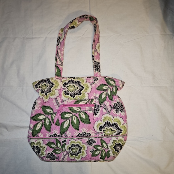 Vera Bradley Priscilla Pink Purse Shoulder Tote Bag Handbag Floral Pics Of Flaw - Picture 15 of 16
